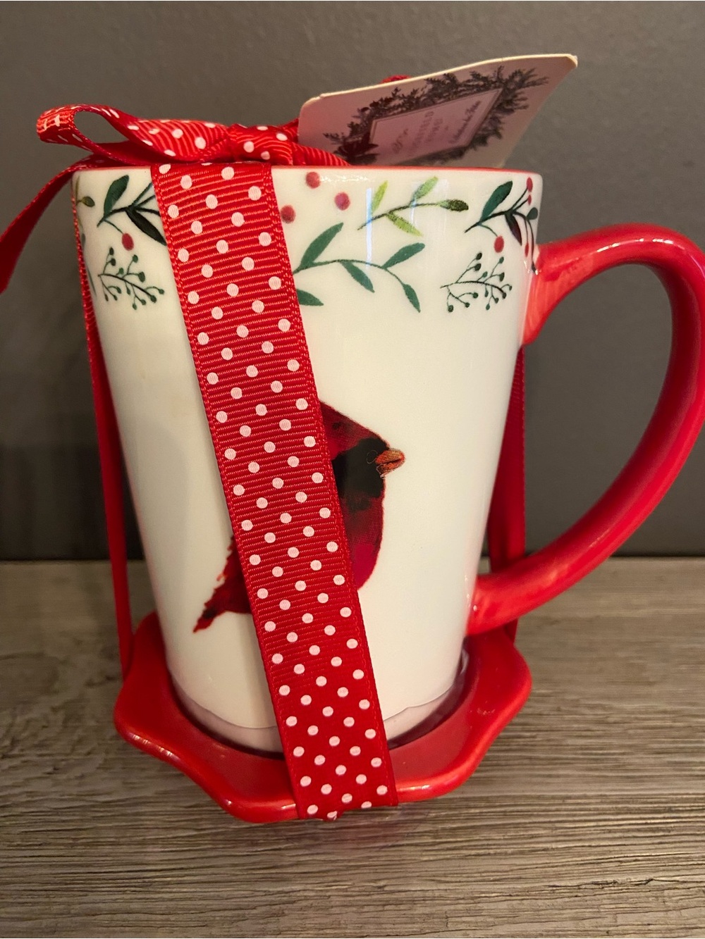 Cardinal Mug Coaster Set Signature Ridgefield Home Holiday Collection NEW